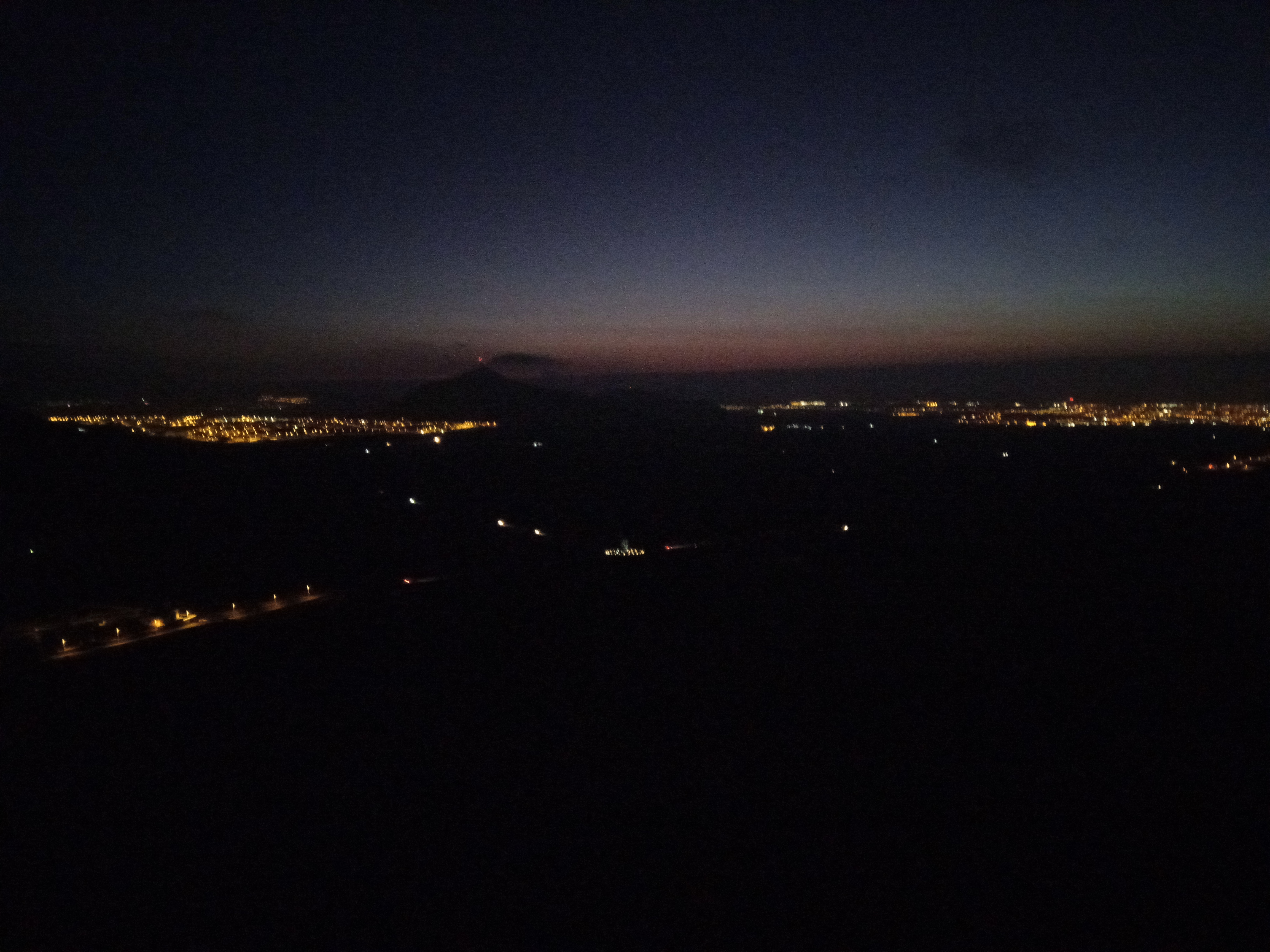 View of Arrecife from Montaña Blanca before sunrise