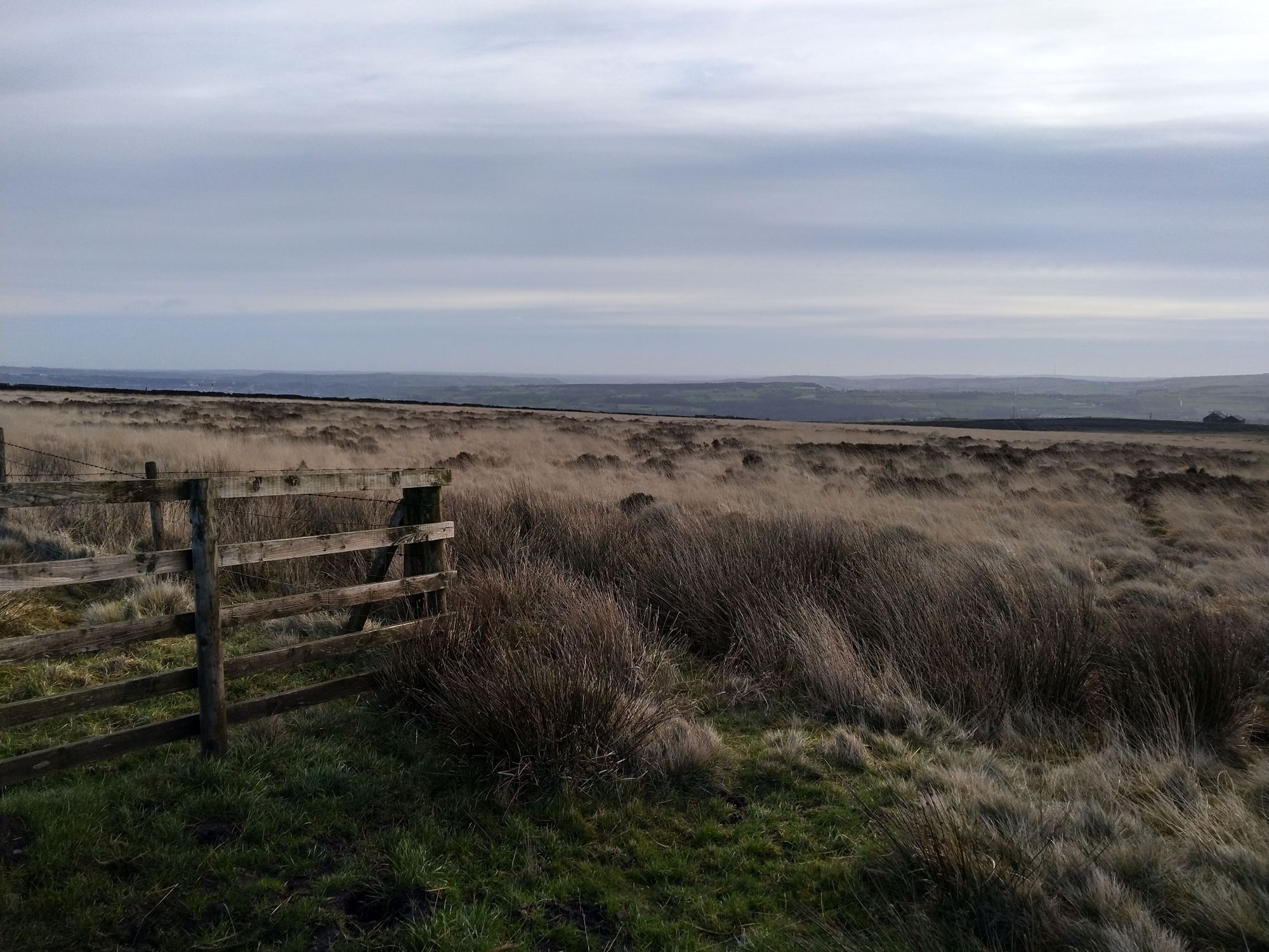 Fence gate on moors above Cragg Vale